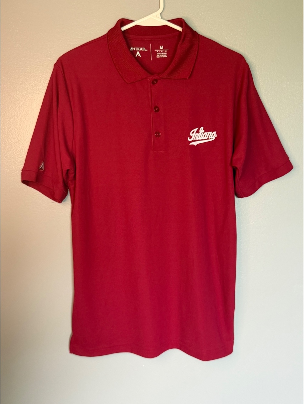 Antigua Indiana Men's Polo Shirt Medium Red Polyester